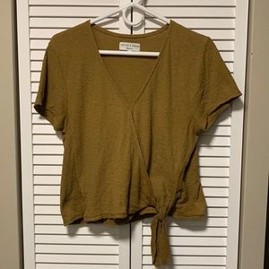 Short gold colored top by Texture & Thread